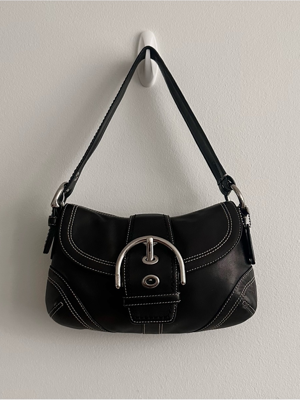 Vintage Y2K Coach Soho 10316 Black Leather Shoulder Bag Mini Size